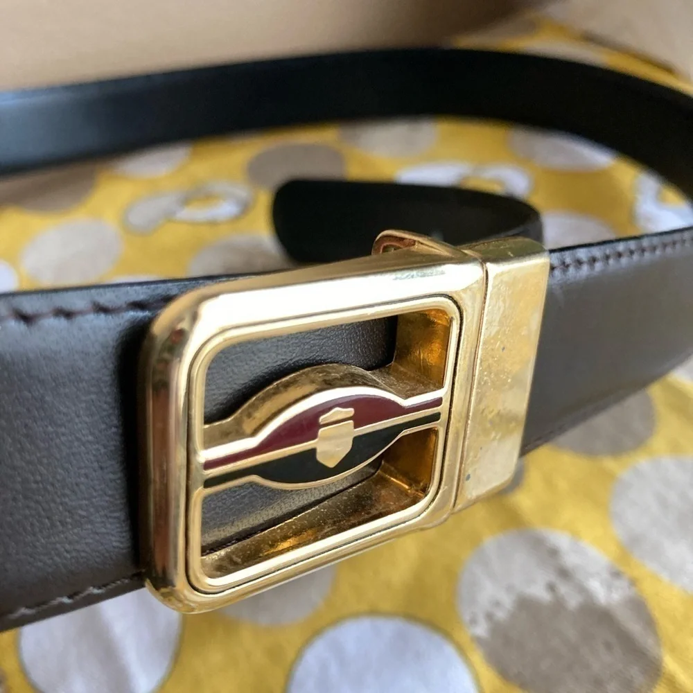 Vintage look black and dark brown reversible made in Italy men’s belt